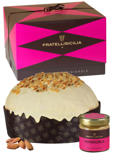 Panettone alla Mandorla con Vaso Crema alla Mandorla 